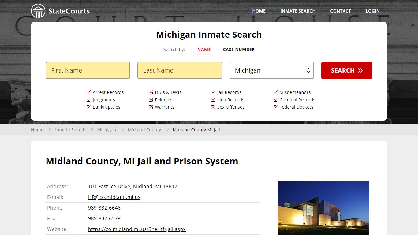 Midland County MI Jail Inmate Records Search, Michigan - State Courts